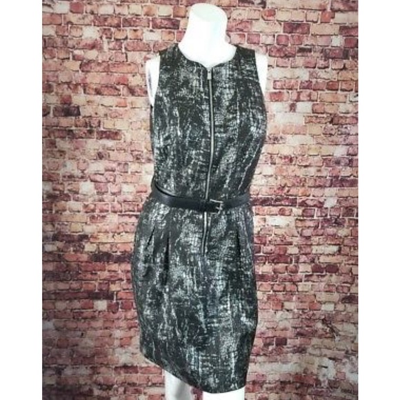 MICHAEL Michael Kors Dresses & Skirts - MK Black/Silver Snakeskin Belted Sheath Dress 2